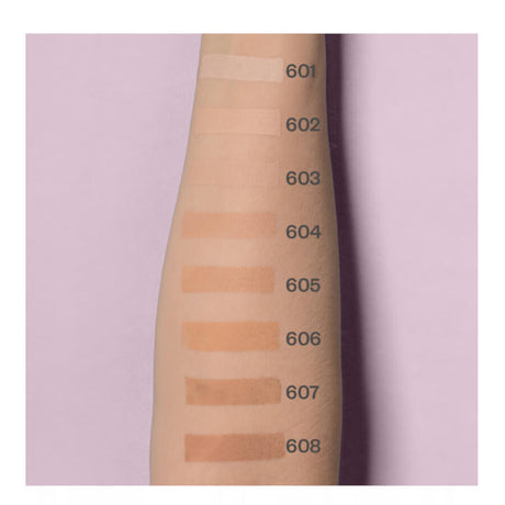 Paese Unique Matt Foundation - shade swatches shown beside the product