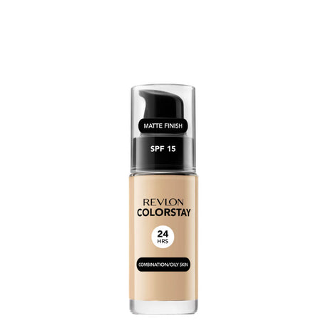 Revlon ColorStay Foundation Combination & Oily Skin SPF15 - 180 Sand Beige - foundation container isolated on a white background