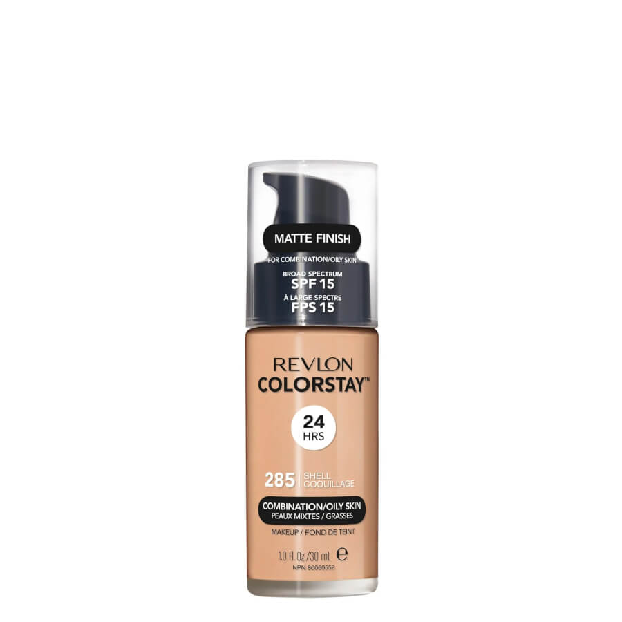 Revlon ColorStay Foundation Combination & Oily Skin SPF15 - 285 Shell - foundation container isolated on a white background