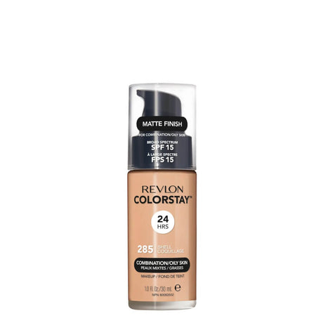 Revlon ColorStay Foundation Combination & Oily Skin SPF15 - 285 Shell - foundation container isolated on a white background