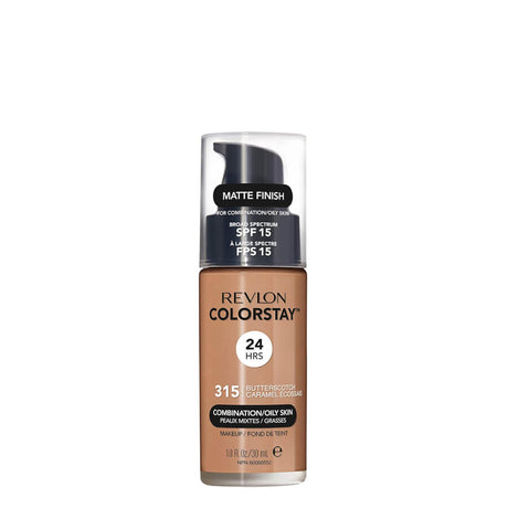 Revlon ColorStay Foundation Combination & Oily Skin SPF15 - 315 Butter - foundation container isolated on a white background