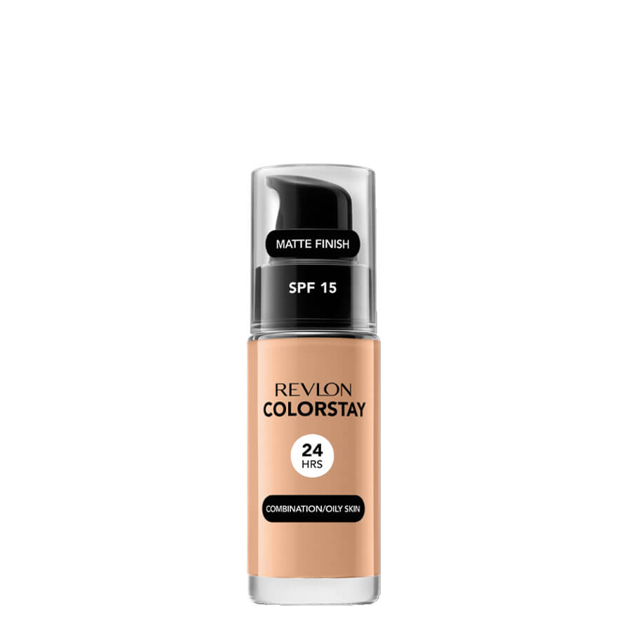 Revlon ColorStay Foundation Combination & Oily Skin SPF15 - 350 Rich Tan - foundation container isolated on a white background