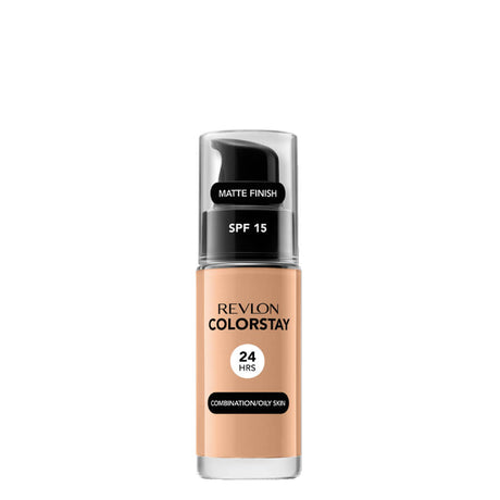 Revlon ColorStay Foundation Combination & Oily Skin SPF15 - 350 Rich Tan - foundation container isolated on a white background