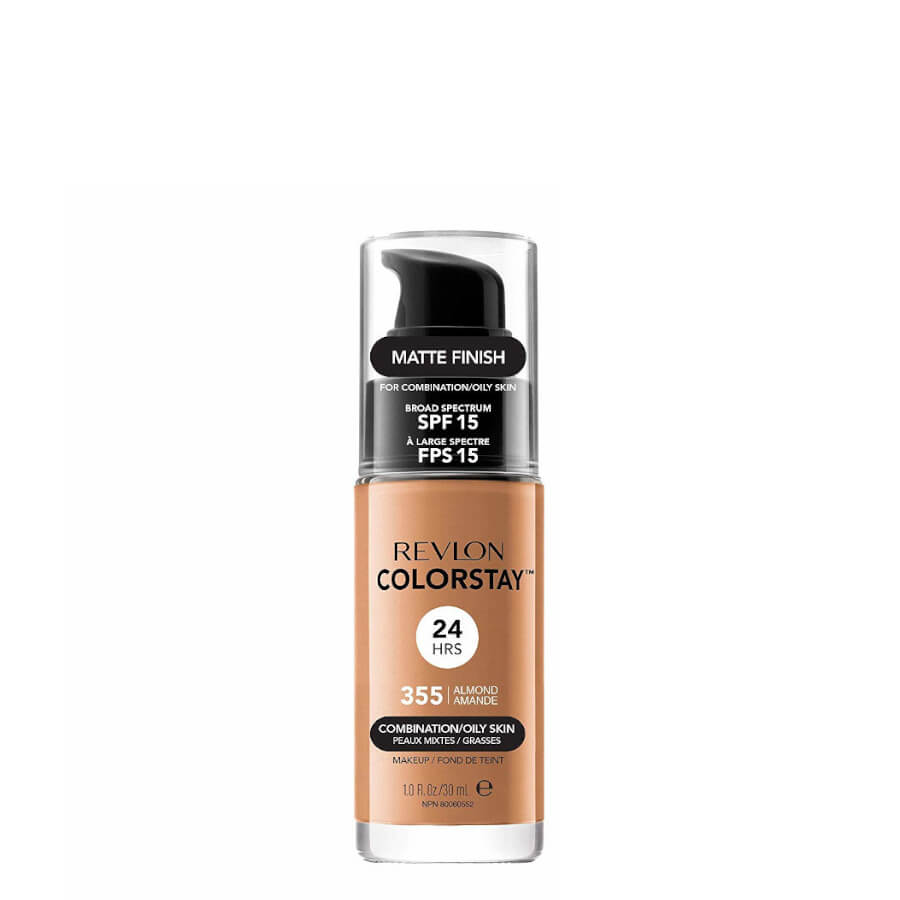 Revlon ColorStay Foundation Combination & Oily Skin SPF15 - 355 Almond - foundation container isolated on a white background