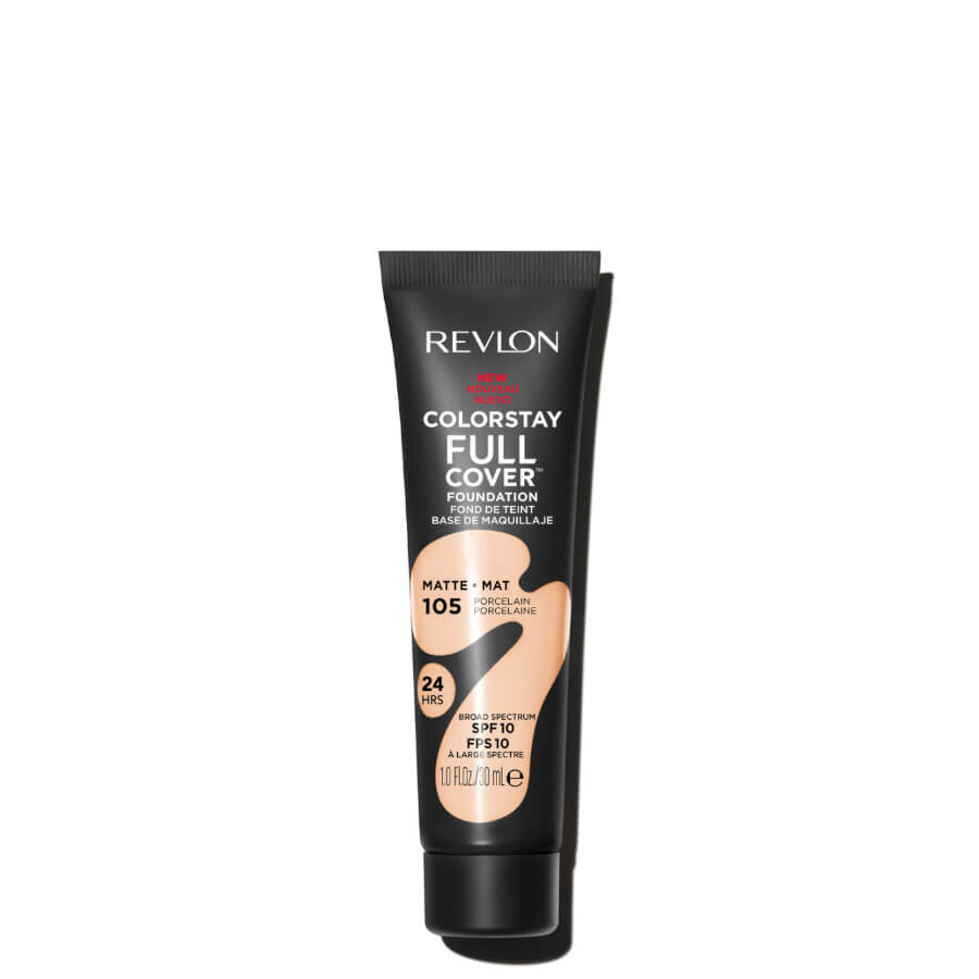 Revlon ColorStay Full Cover Foundation SPF10 - 105 Porcelain - foundation container isolated on a white background