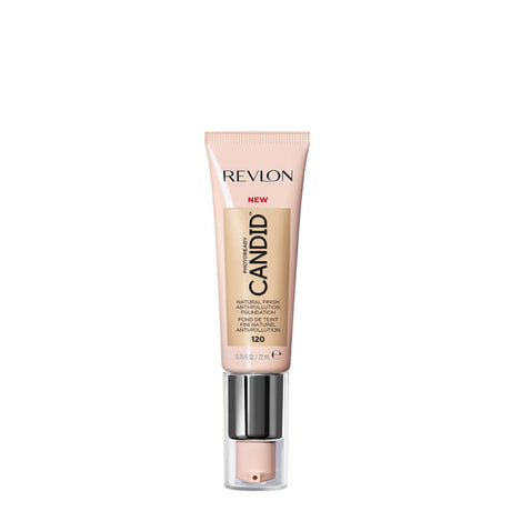Revlon Photoready Candid Foundation Natural Finish - 120 Buff - foundation container isolated on a white background