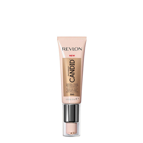 Revlon Photoready Candid Foundation Natural Finish - 350 Tan - foundation container isolated on a white background