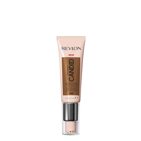 Revlon Photoready Candid Foundation Natural Finish - 540 Walnut - foundation container isolated on a white background