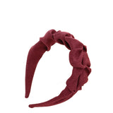 Roxie Cosmetics Burgundy Crinkle Headband - isolated on a white background