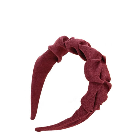 Roxie Cosmetics Burgundy Crinkle Headband - isolated on a white background