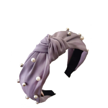 Roxie Cosmetics Classic Headband Violet With Pearls - isolated on a white background