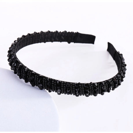 Roxie Cosmetics Headband Black Decorated - isolated on a white background