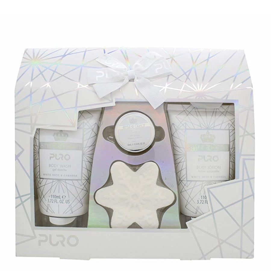 Roxie Cosmetics Style & Grace Puro White Rose & Cananga Gift Set - isolated on a white background