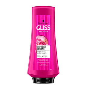 Schwarzkopf Gliss Supreme Length Hair Conditioner Long Hair - retail hair-care container isolated on a white background