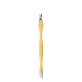 Sunone Cuticle Pusher NF052 Yellow - stainless-steel cuticle pusher with the working tip visible on a white background