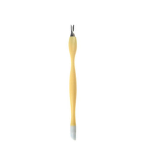Sunone Cuticle Pusher NF052 Yellow - stainless-steel cuticle pusher with the working tip visible on a white background