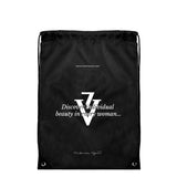 Victoria Vynn Black Backpack - product displayed with its packaging on a dark background