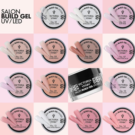 Victoria Vynn Builder Gel UV/LED Cover Dust Pink 13 - colour shown on manicured nails