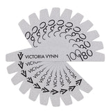 Victoria Vynn Crescent Grey Nail Files 100/180 10pcs - isolated on a white background