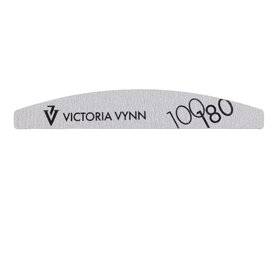 Victoria Vynn Crescent Grey Nail Files 100/180 10pcs - isolated on a white background