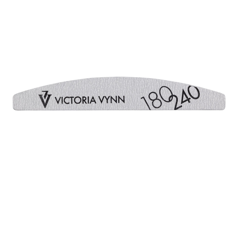 Victoria Vynn Crescent Grey Nail Files 180/240 10pcs - isolated on a white background