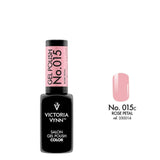 Victoria Vynn Gel Polish Color 015 Rose Petal - product and colour sample arranged on a white background