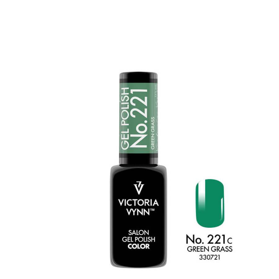 Victoria Vynn Gel Polish Color 221 Green Grass - product colour shown on a white background