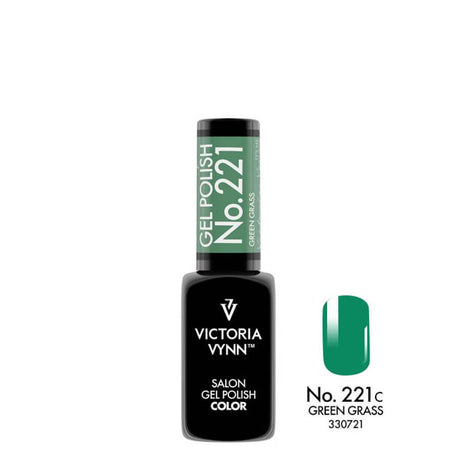 Victoria Vynn Gel Polish Color 221 Green Grass - product colour shown on a white background
