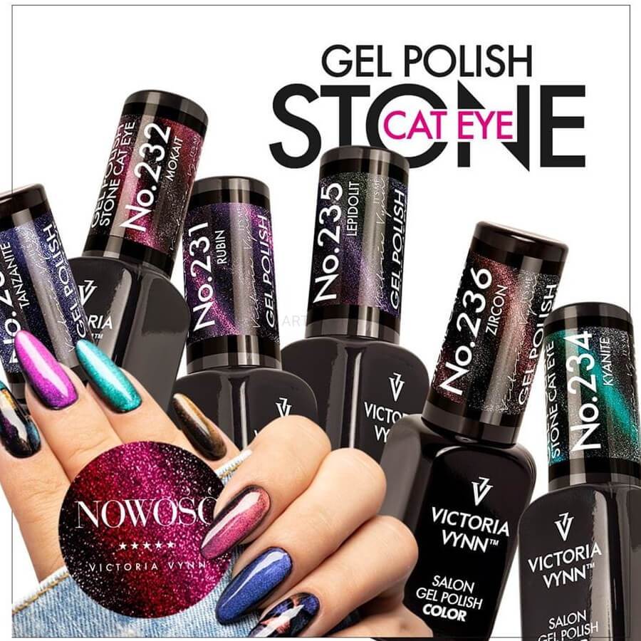 Victoria Vynn Gel Polish Color 231 Cat Eye Rubin - shade swatches shown beside the product
