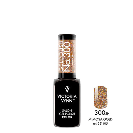 Victoria Vynn Gel Polish Color 300 Mimosa Gold - product colour shown on a white background