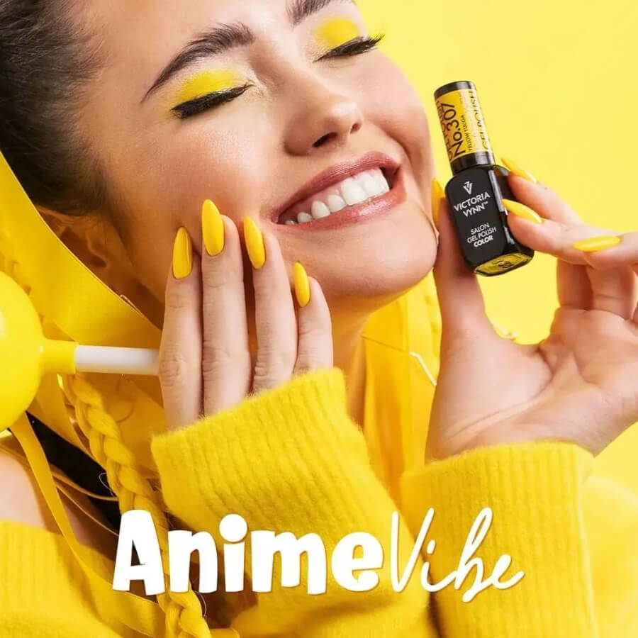 Victoria Vynn Gel Polish Color 307 Yellow Yuuga - colour shown on manicured nails