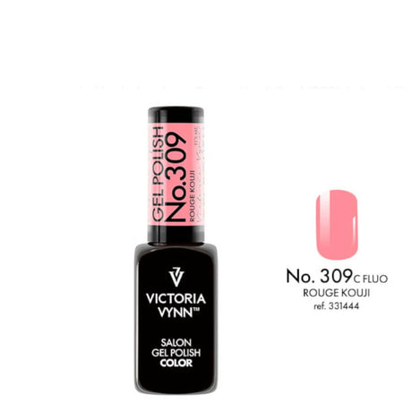 Victoria Vynn Gel Polish Color 309 Rouge Kouji - product and colour sample arranged on a white background
