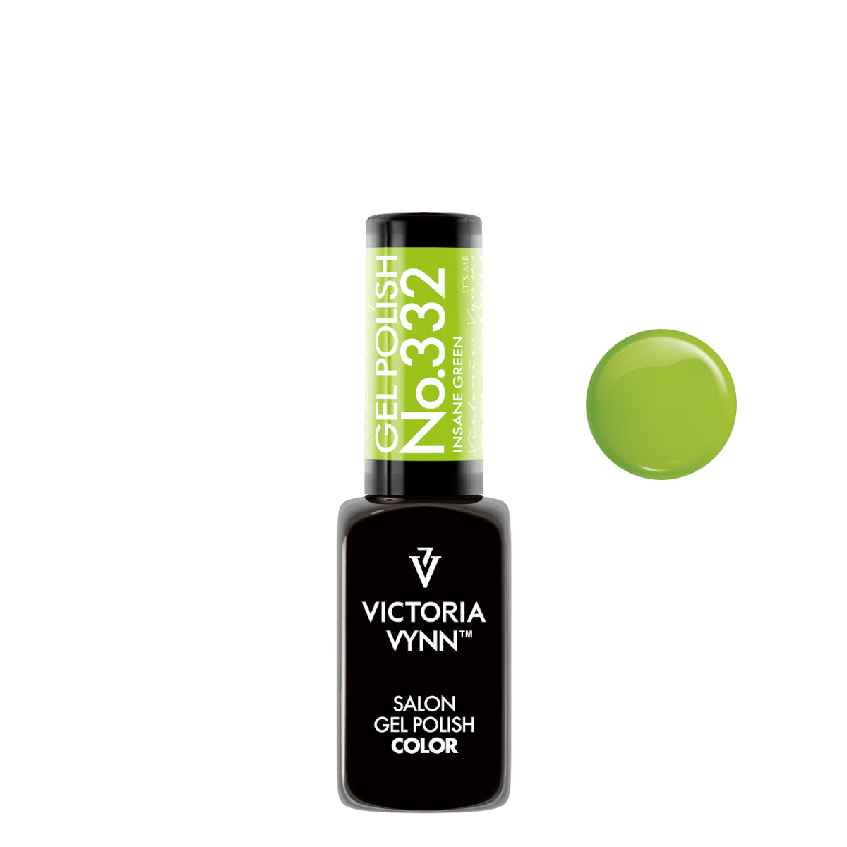 Victoria Vynn Gel Polish Color 332 Insane Green - product colour shown on a white background