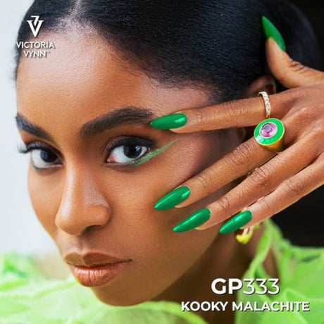 Victoria Vynn Gel Polish Color 333 Kooky Malachite - colour shown on manicured nails