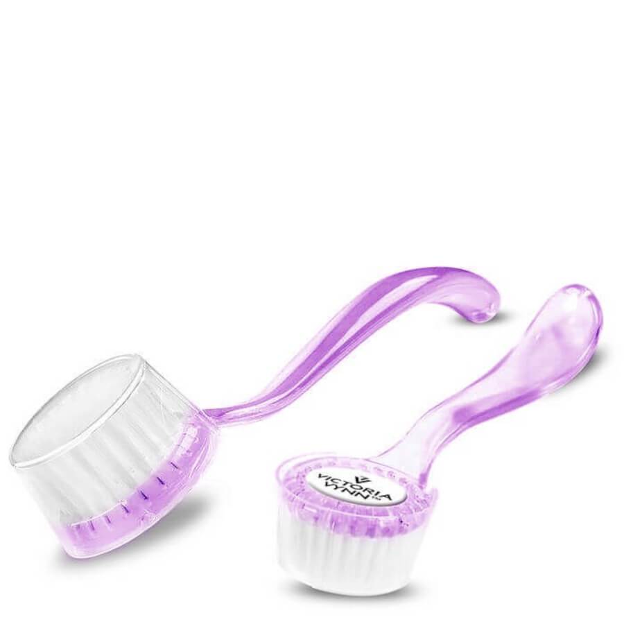 Victoria Vynn Manicure & Pedicure Brush - Violet - arranged with the included components on a white background