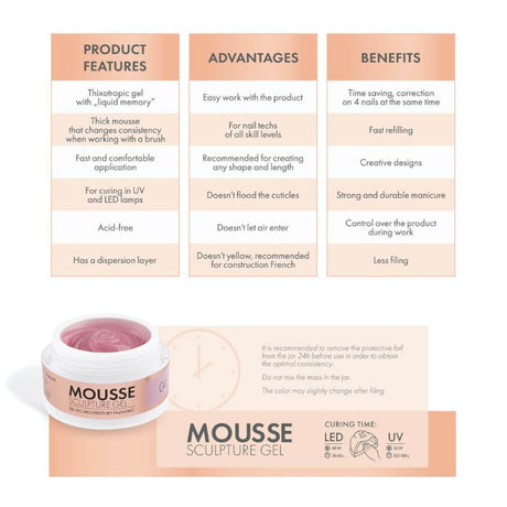 Victoria Vynn Mousse Sculpture Gel 06 Dirty Blush - product and colour sample arranged on a white background
