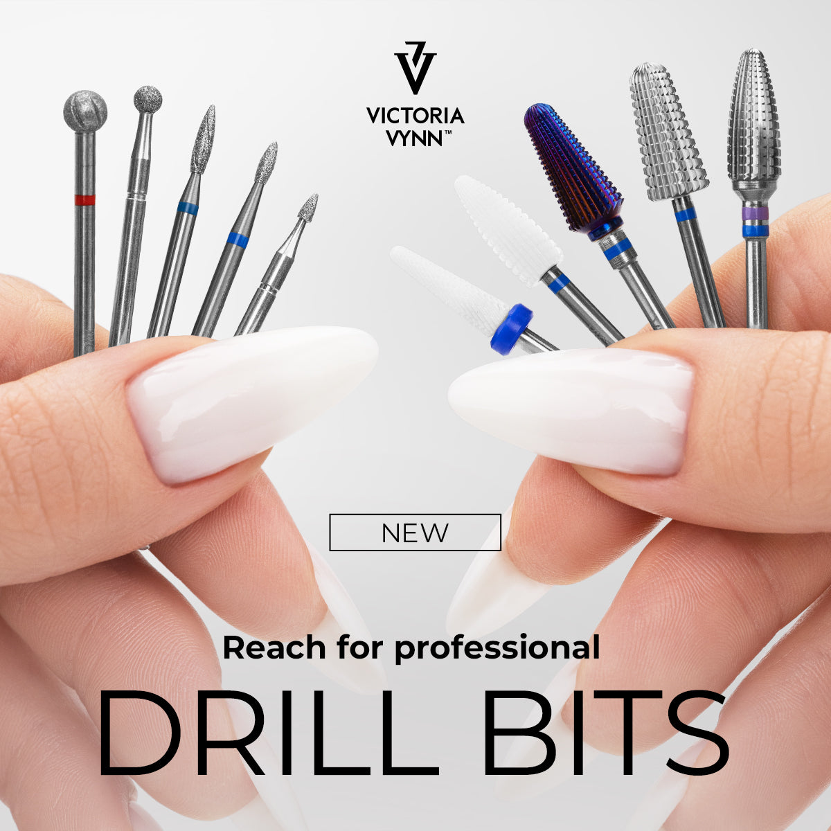 Victoria Vynn Nail Drill Bit Diamond Flame 1.8mm - displayed in a styled studio photograph
