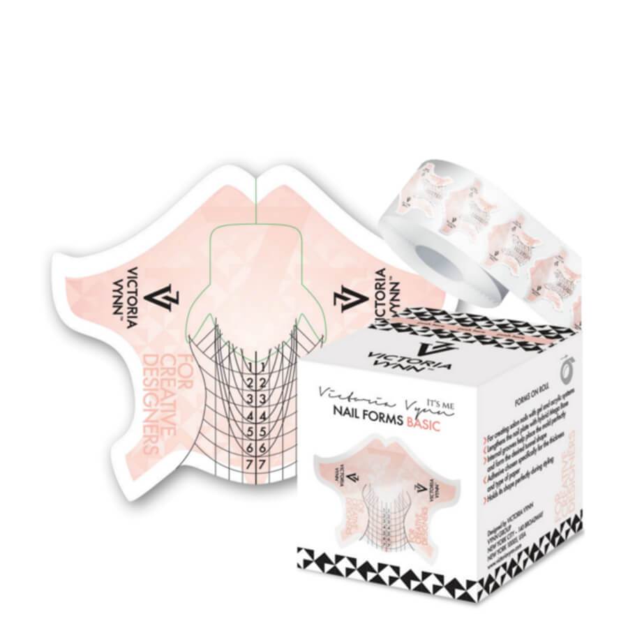 Victoria Vynn Nail Forms Basic - printed nail extension form displayed on a white background