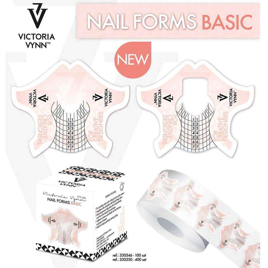 Victoria Vynn Nail Forms Basic - printed nail extension form displayed on a white background