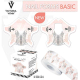 Victoria Vynn Nail Forms Basic - printed nail extension form displayed on a white background