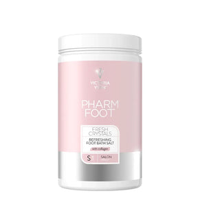Pharm Foot Fresh Crystals Refreshing Foot Salt S.1 - arranged with the included components on a white background