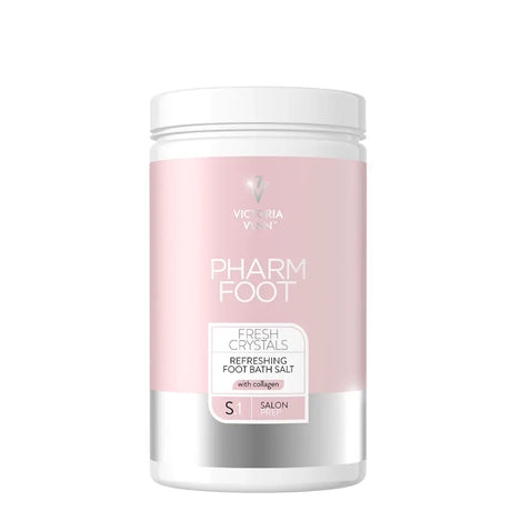 Pharm Foot Fresh Crystals Refreshing Foot Salt S.1 - arranged with the included components on a white background