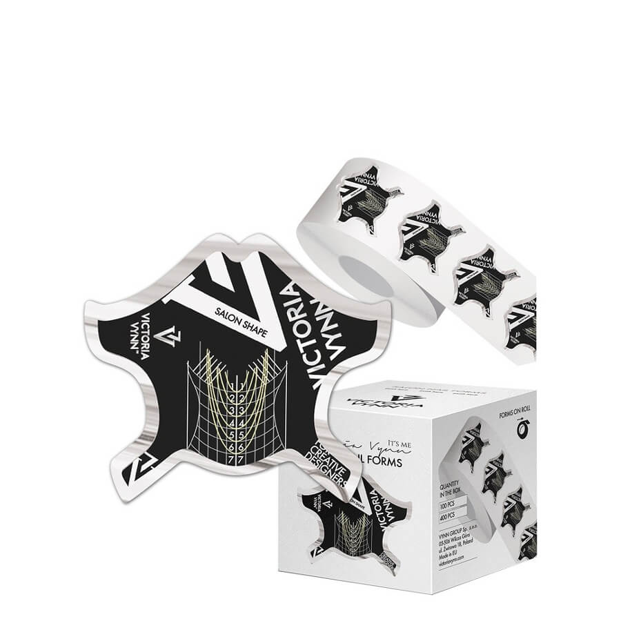 Victoria Vynn Professional Nail Forms Black - printed nail extension form displayed on a white background