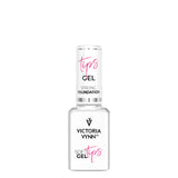 Victoria Vynn Professional Soft Gel Nail Tips Strong Bond - product and colour sample arranged on a white background