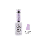 Victoria Vynn Pure Creamy Hybrid Gel 018 Milky Lilac - product and colour sample arranged on a white background