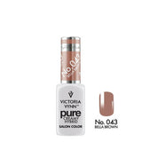 Victoria Vynn Pure Creamy Hybrid Gel 043 Bella Brown - product and colour sample arranged on a white background