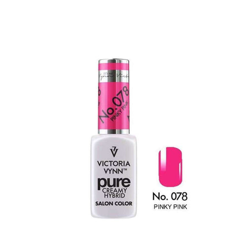 Victoria Vynn Pure Creamy Hybrid Gel 078 Pinky Pink - product and colour sample arranged on a white background