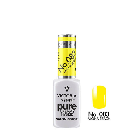 Victoria Vynn Pure Creamy Hybrid Gel 083 Aloha Beach - product and colour sample arranged on a white background