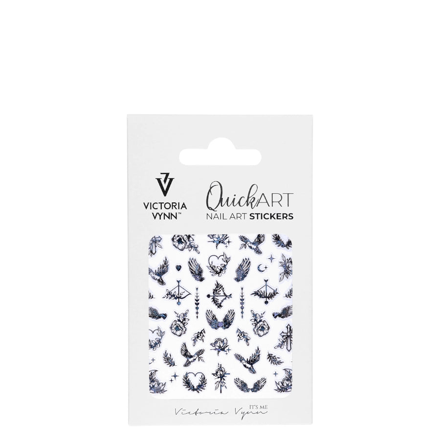 Victoria Vynn Quick Art Nail Stickers 01 Medium - arranged with the included components on a white background