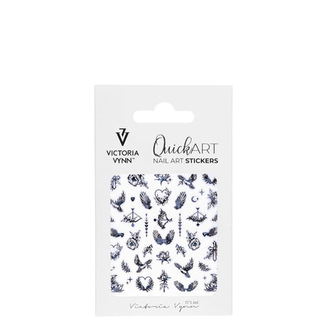 Victoria Vynn Quick Art Nail Stickers 01 Medium - arranged with the included components on a white background